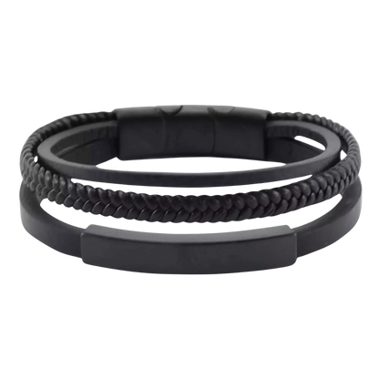 Onyx & Black Triple Band Bracelet