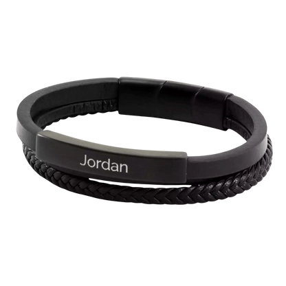 Onyx & Black Triple Band Bracelet