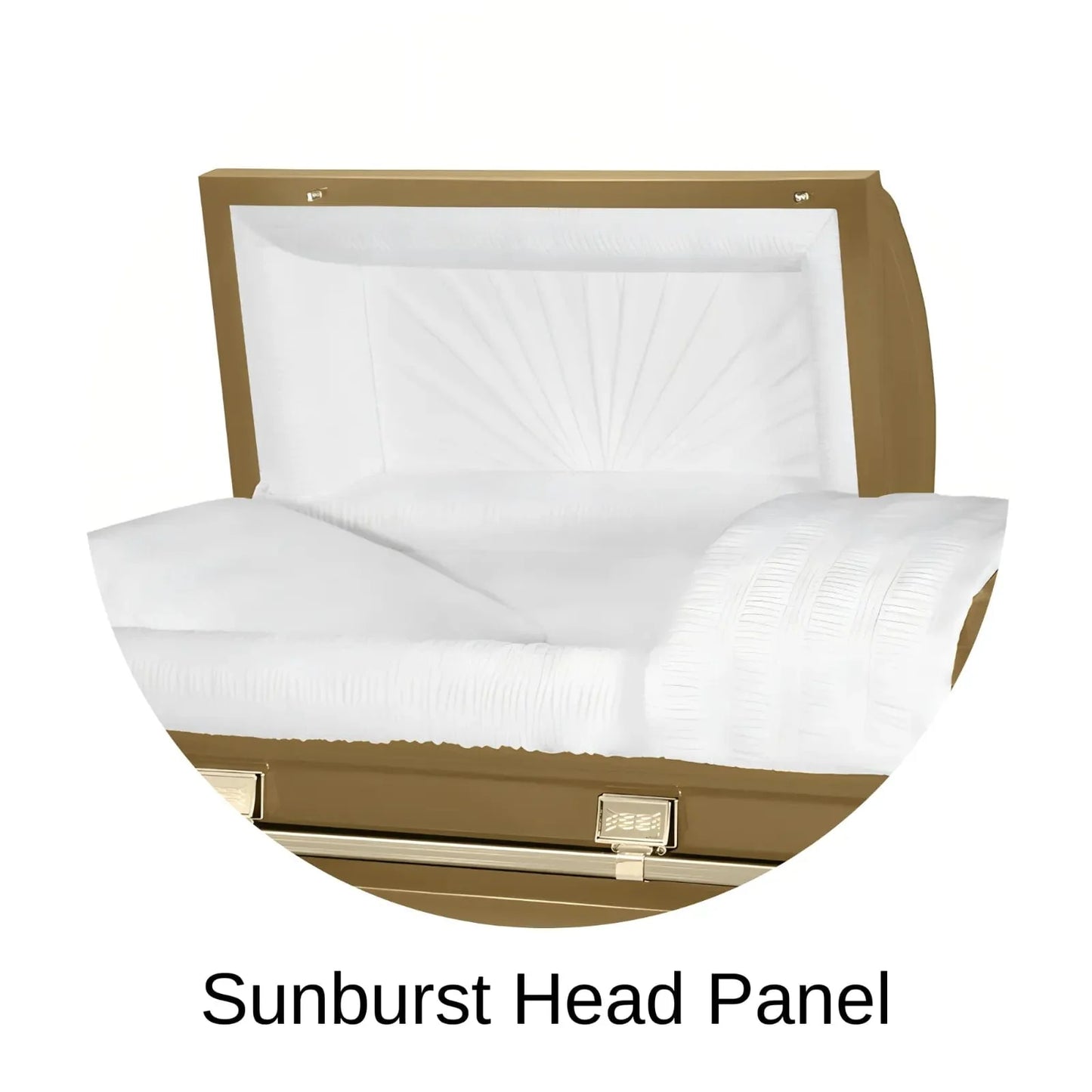 Atlas XL | Gold Steel Oversize Casket with White Interior