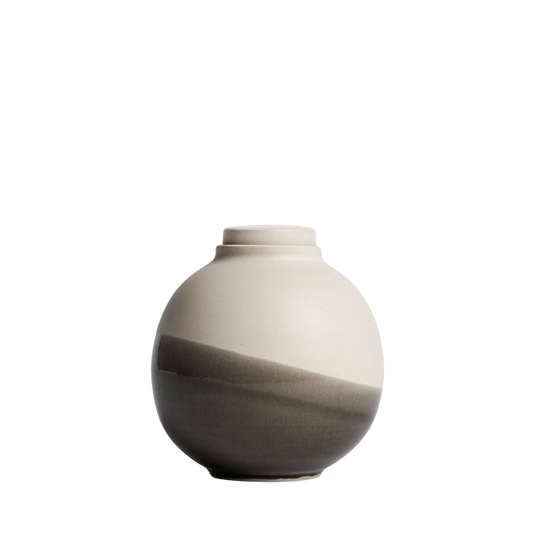Solstice X Terra Noir |  Soft White With Gray Moon Keepsake Urn