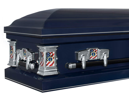 Veteran Select | Air Force Dark Blue Steel Military Casket with Dark Blue Interior
