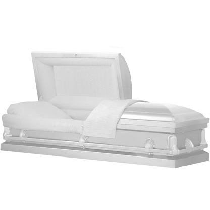 Andover Series | White Steel Casket with White Interior and White Hardware