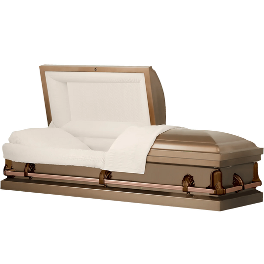 Andover Series | Copper Steel Casket with Rosetan Interior