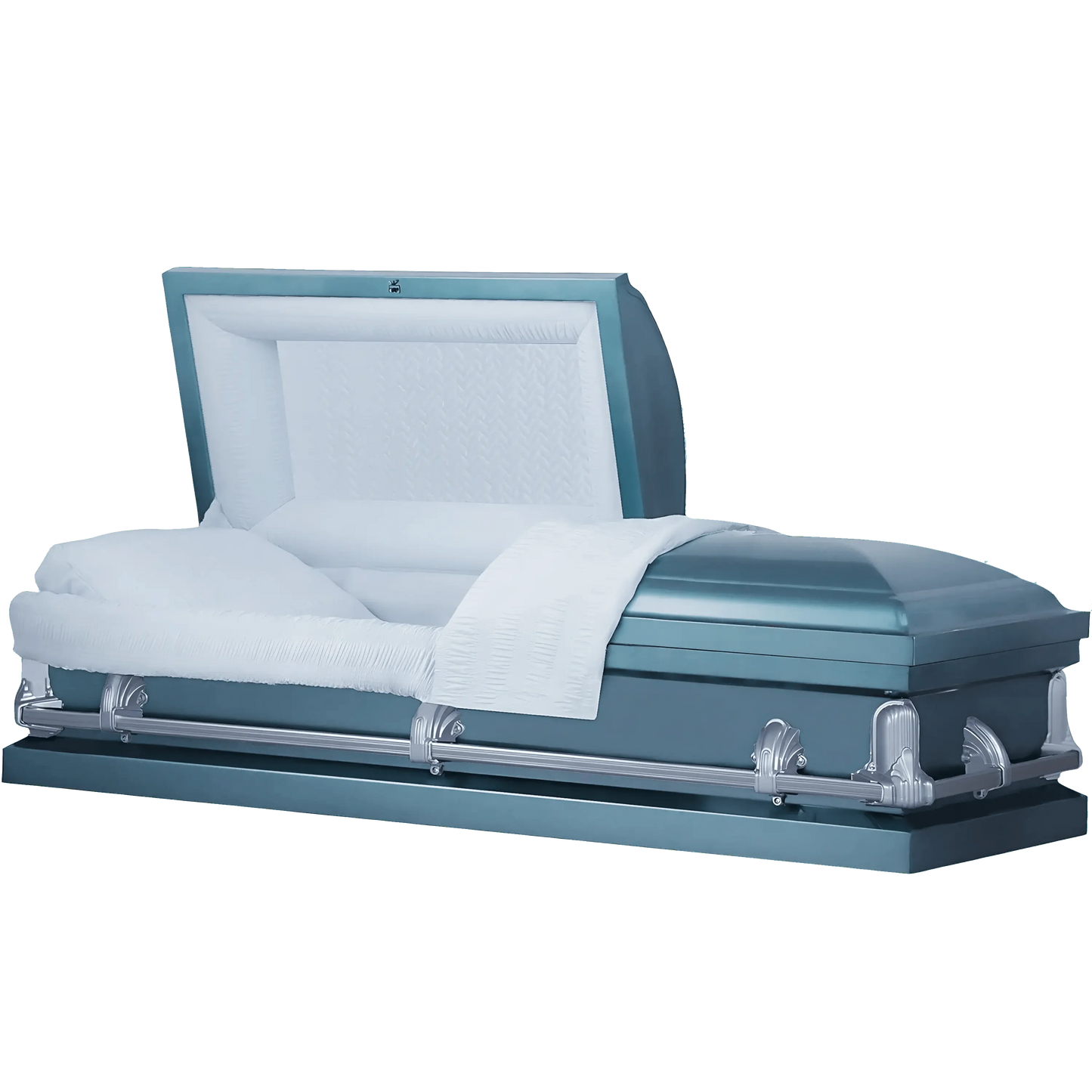 Andover Series | Light Blue Steel Casket with Light Blue Interior