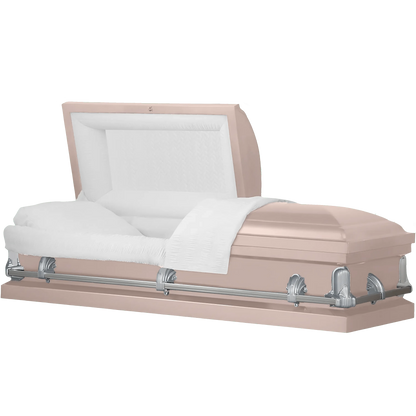Andover Series | Pink Steel Casket with White Interior