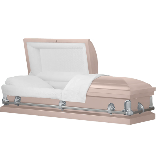 Andover Series | Pink Steel Casket with White Interior