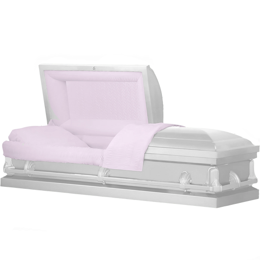 Andover Series | White Steel Casket with Pink Interior
