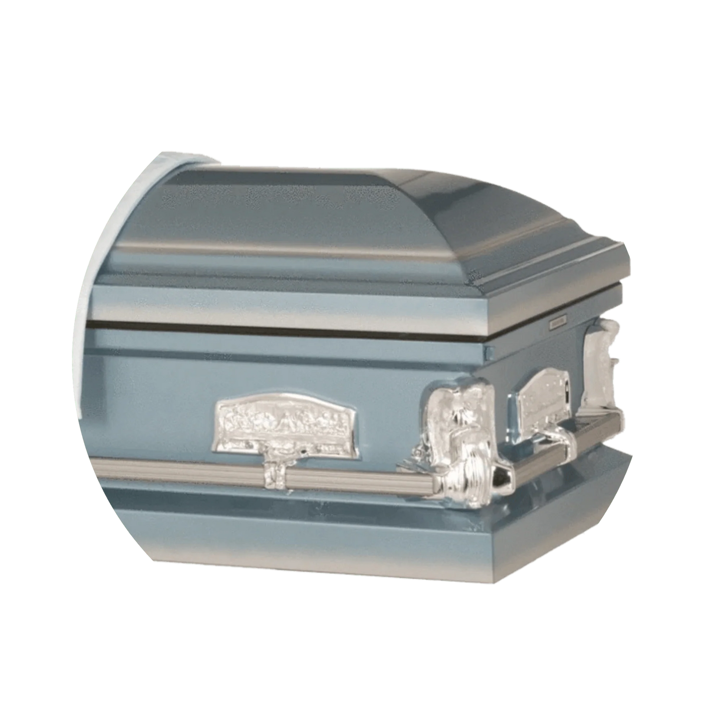 Angel | Light Blue Steel Religious Casket
