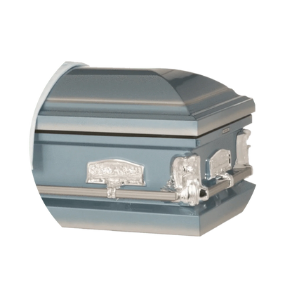 Angel | Light Blue Steel Religious Casket