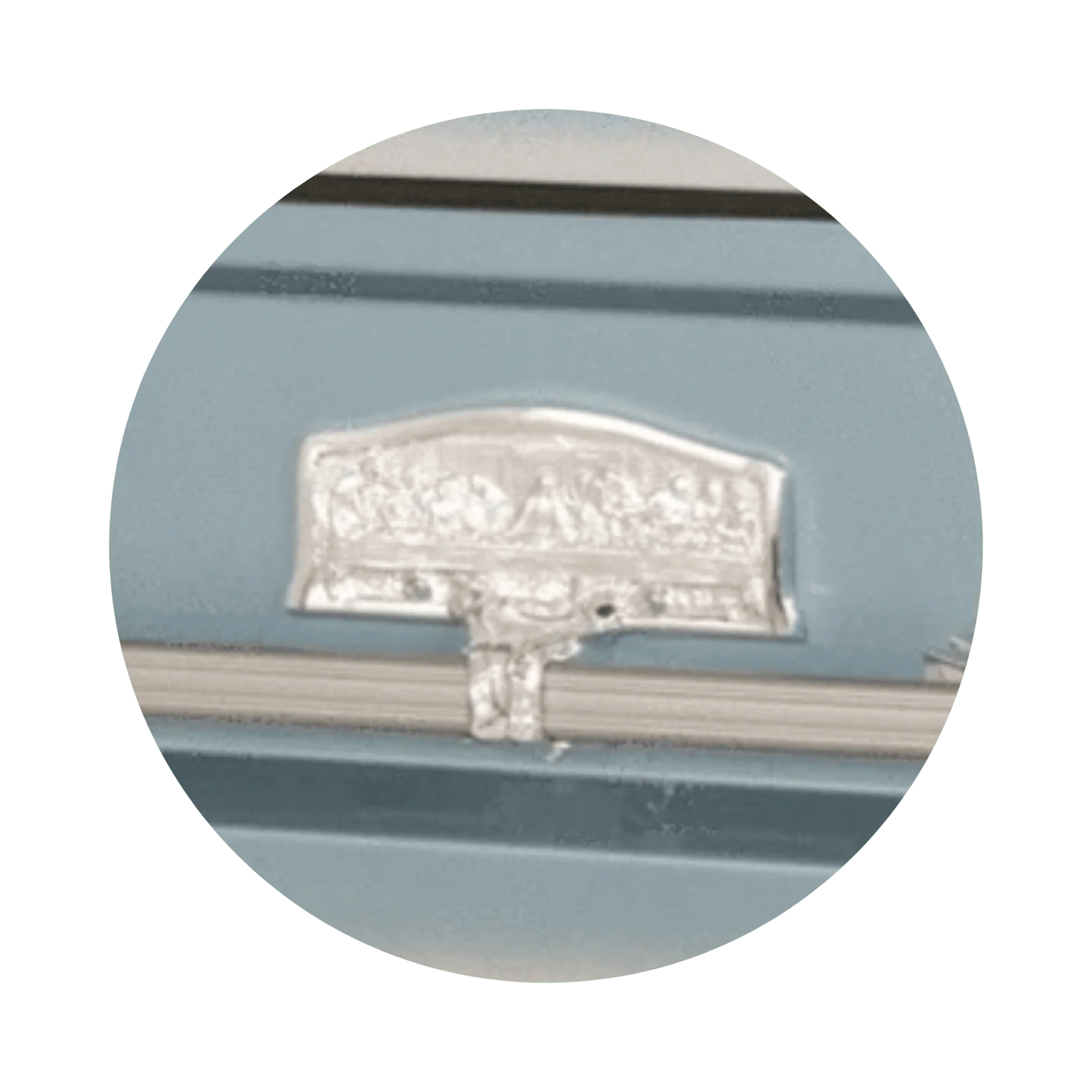 Angel | Light Blue Steel Religious Casket