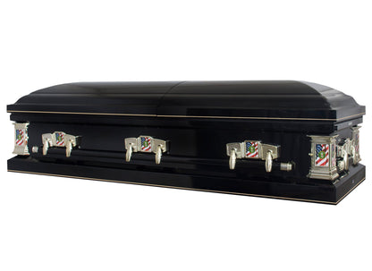 Veteran Select  | Army Black Steel Casket with Black Interior