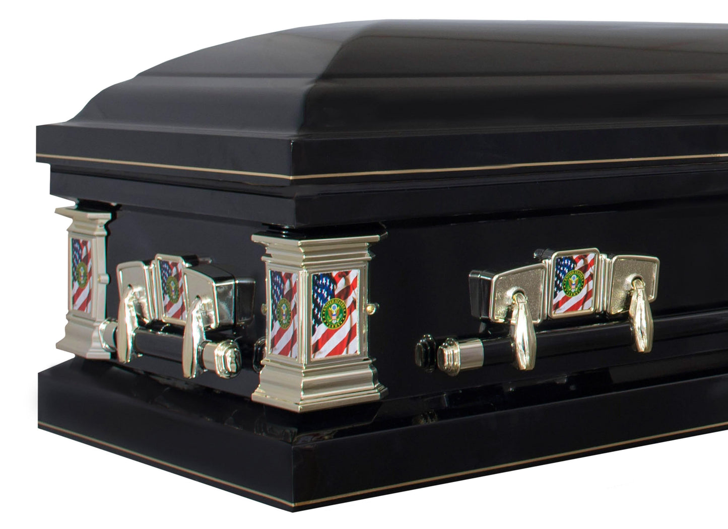 Veteran Select  | Army Black Steel Casket with Black Interior