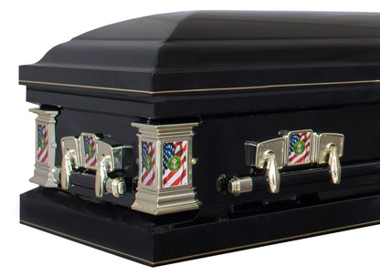 Veteran Select  | Army Black Steel Casket with Black Interior