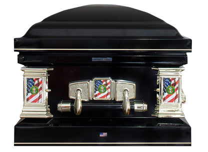 Veteran Select  | Army Black Steel Casket with Black Interior