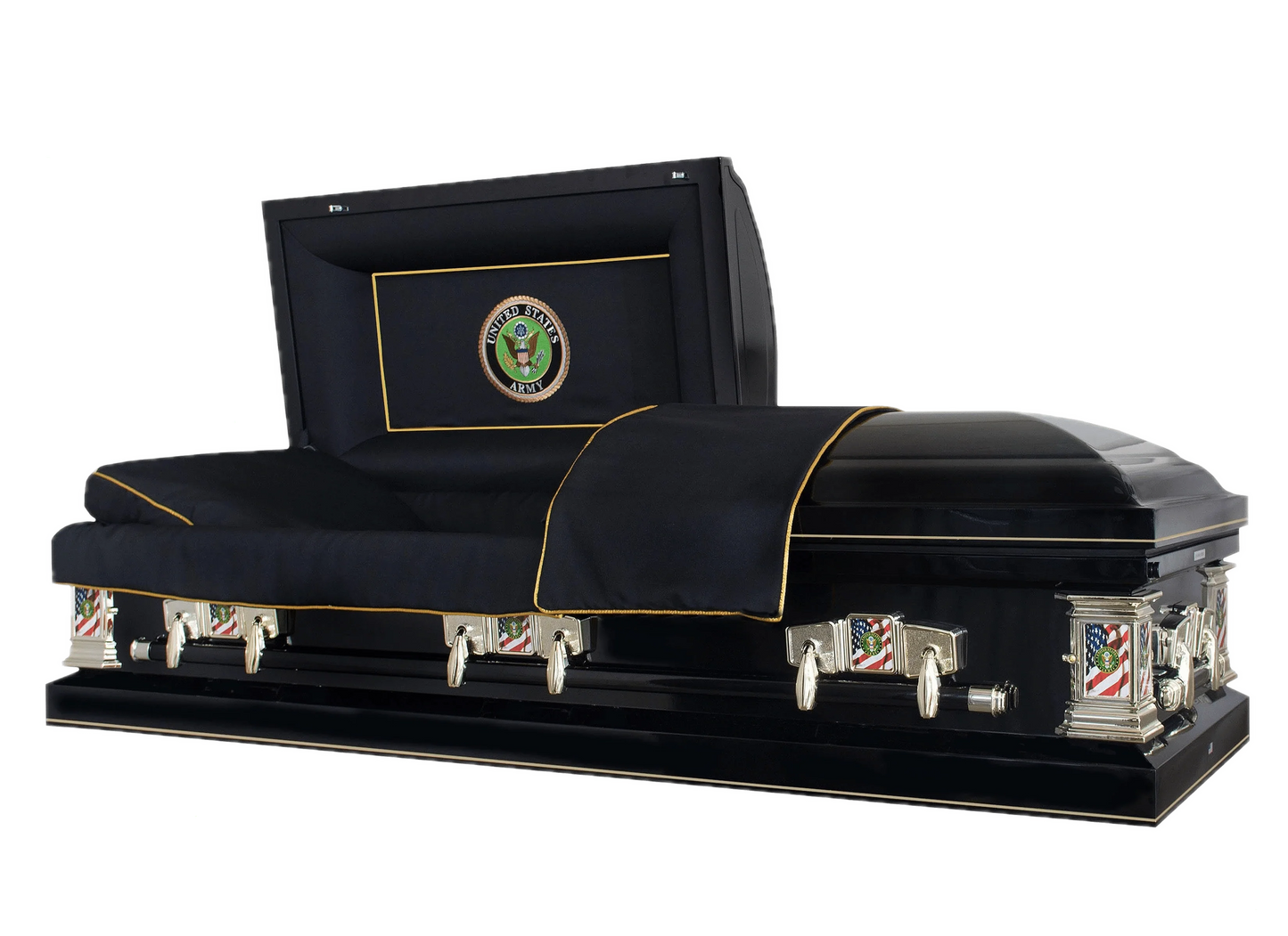 Veteran Select  | Army Black Steel Casket with Black Interior