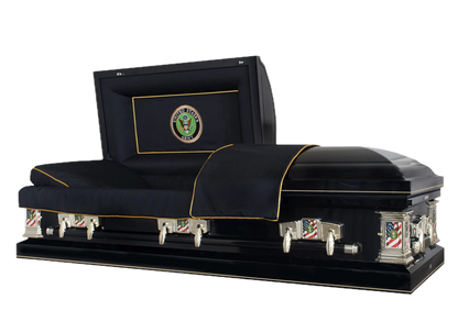 Veteran Select  | Army Black Steel Casket with Black Interior