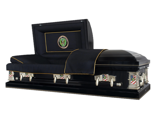 Veteran Select  | Army Black Steel Casket with Black Interior