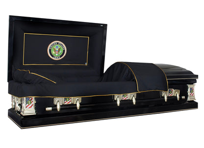 Veteran Select  | Army Black Steel Casket with Black Interior