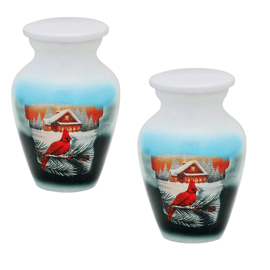 Pair of Keepsake Urns - Cardinal | Artist Keepsake Urn