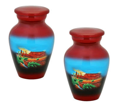Pair of Keepsake Urns - Sonoran Desert | Artist Keepsake Urn
