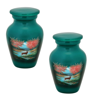 Pair of Keepsake Urns - Wildlife Refuge | Artist Keepsake Urns