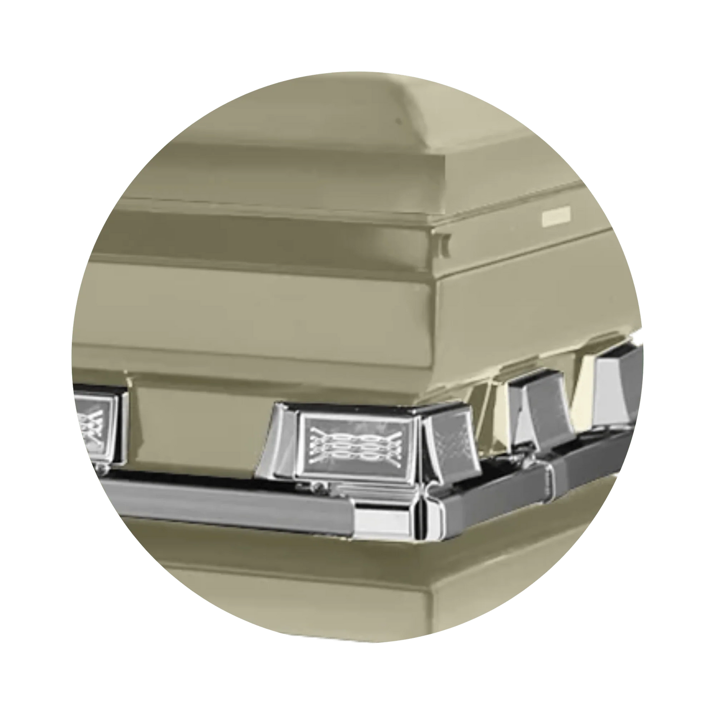 Atlas XL | Almond Steel Oversize Casket with White Interior