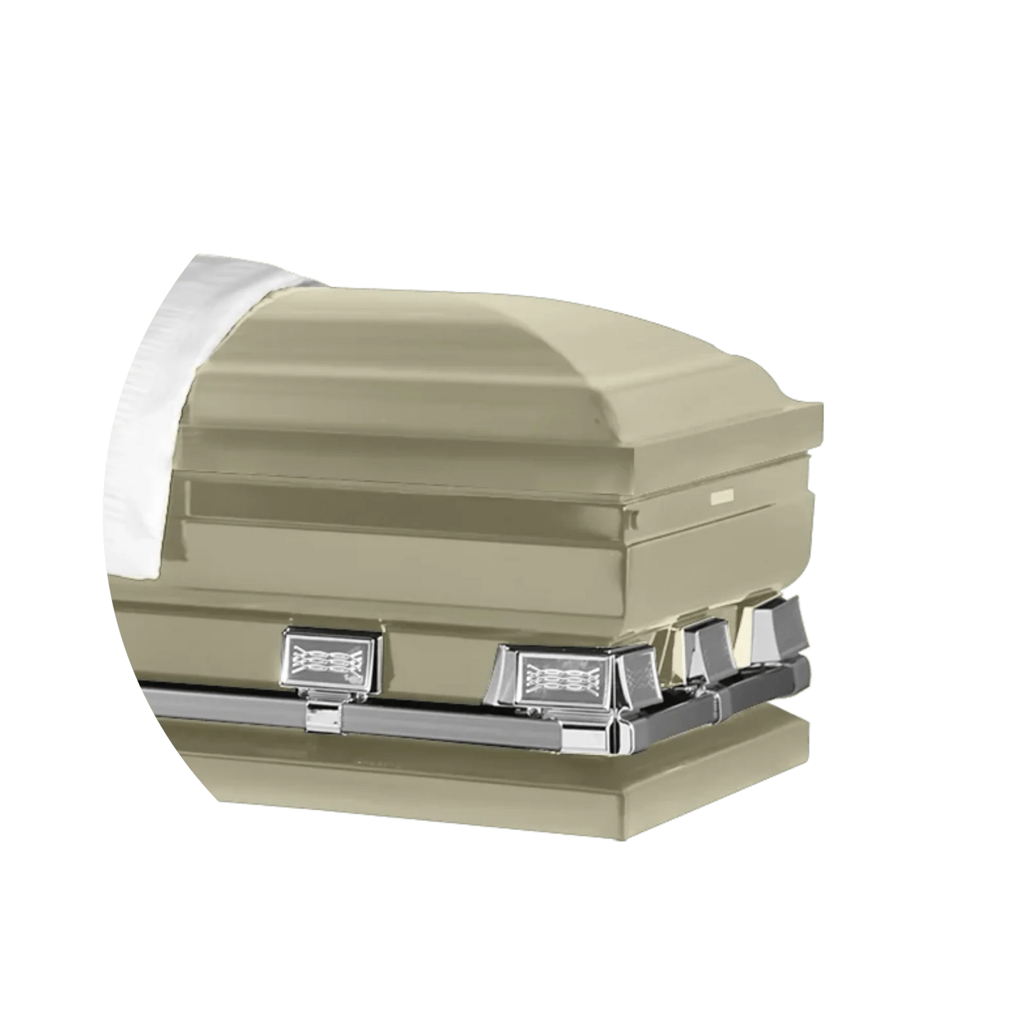 Atlas XL | Almond Steel Oversize Casket with White Interior