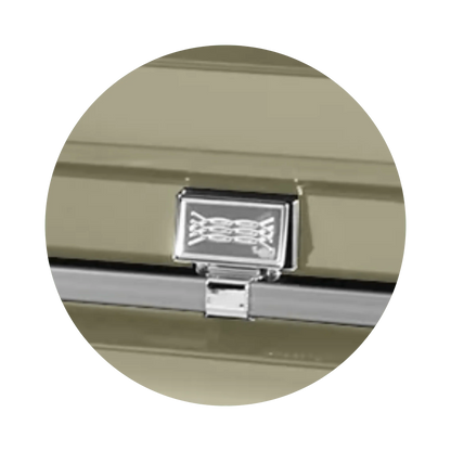 Atlas XL | Almond Steel Oversize Casket with White Interior