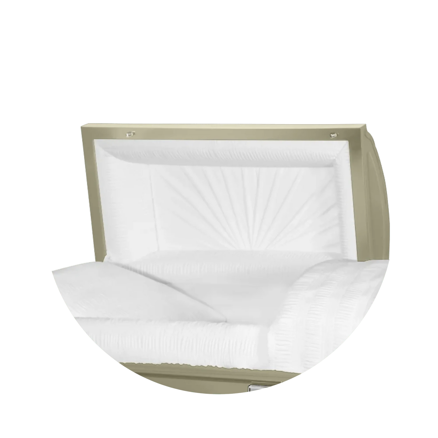 Atlas XL | Almond Steel Oversize Casket with White Interior