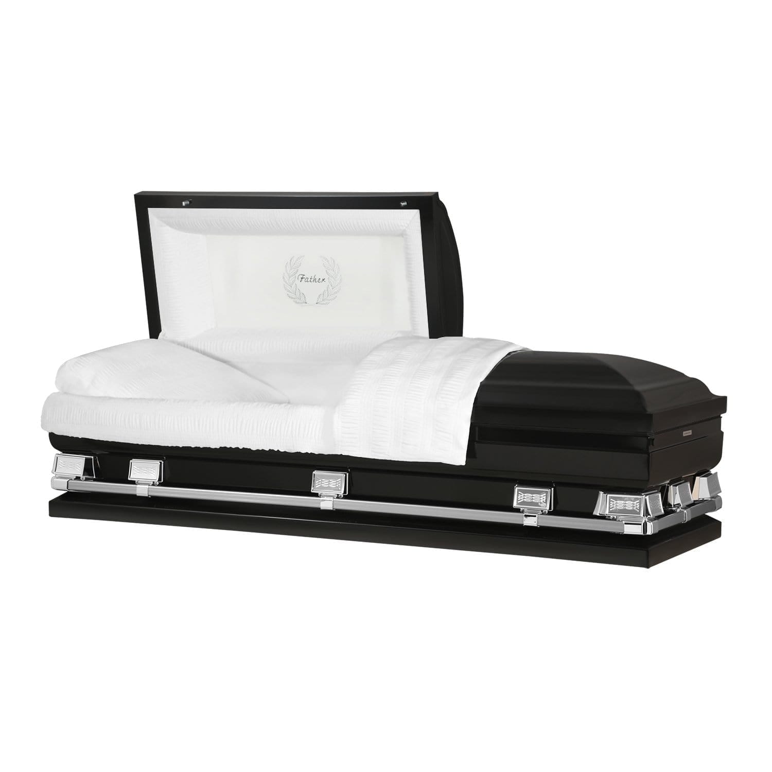 Atlas XL | Black Steel Oversize Casket with White Interior - Titan Casket