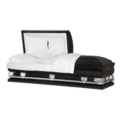 Atlas XL | Black Steel Oversize Casket with White Interior - Titan Casket