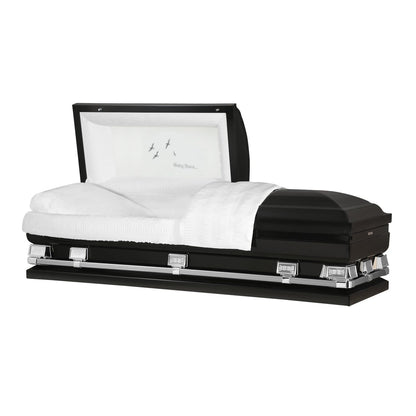 Atlas XL | Black Steel Oversize Casket with White Interior - Titan Casket