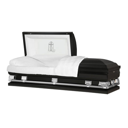 Atlas XL | Black Steel Oversize Casket with White Interior - Titan Casket