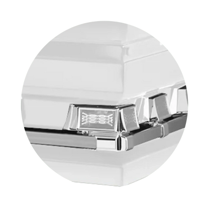 Atlas XL | White Steel Oversize Casket with White Interior