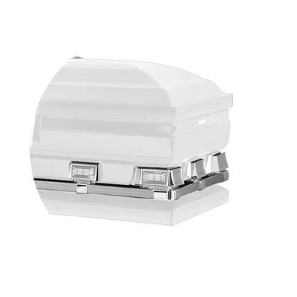 Atlas XL | White Steel Oversize Casket with White Interior