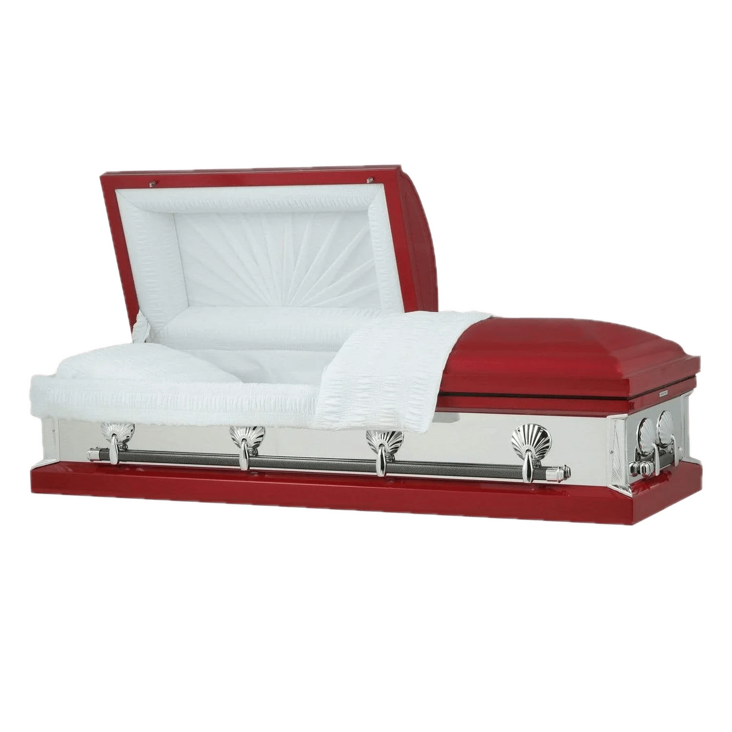 Reflections Series | Red Steel Casket with White Interior