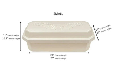Standard Pet Casket | Almond With Rainbow Paw