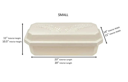 Standard Pet Casket | Almond with Black Paw Print