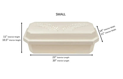 Standard Pet Casket | Almond With Pink Hibiscus