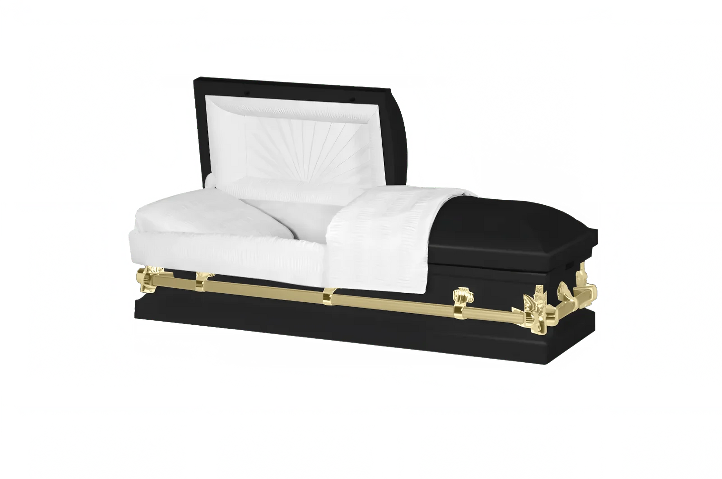 Steel Pet Casket | Black & Gold