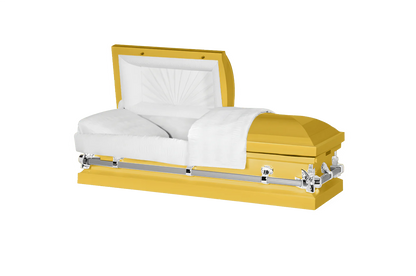 Steel Pet Casket | Bright Yellow