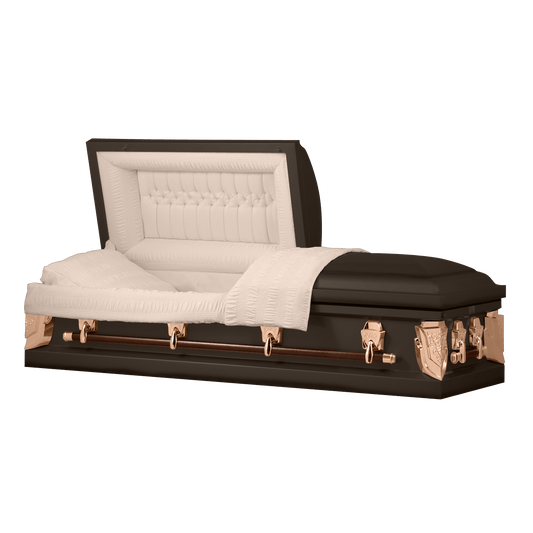 Cambridge Series | Bronze Steel Casket with Rosetan Velvet Interior - Titan Casket