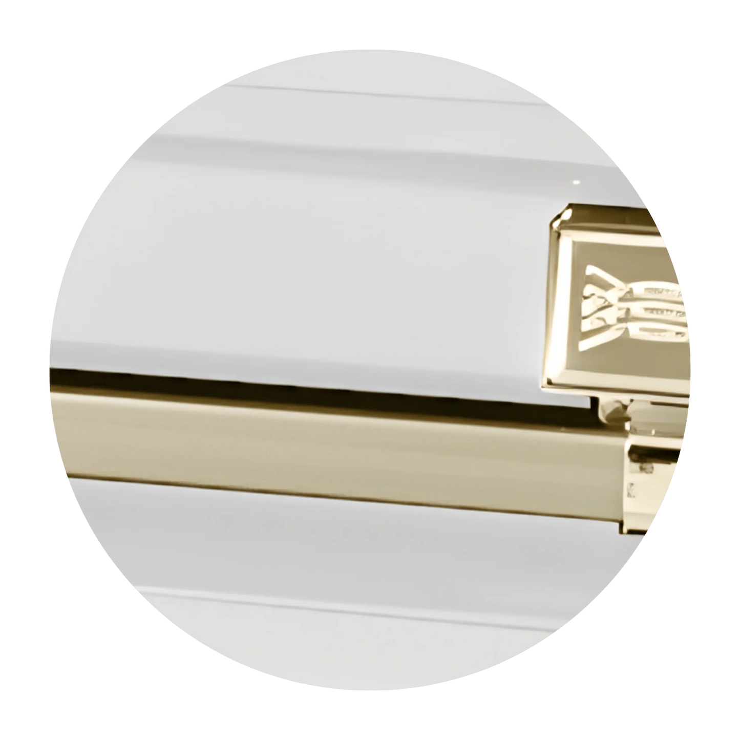 Commander XXL 40 & 44-inch | White and Gold Steel Oversize Casket with White Interior