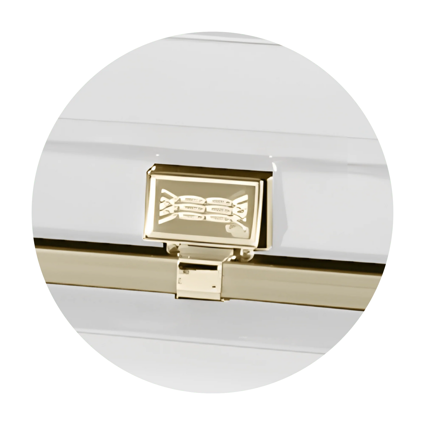 Commander XXL 40 & 44-inch | White and Gold Steel Oversize Casket with White Interior