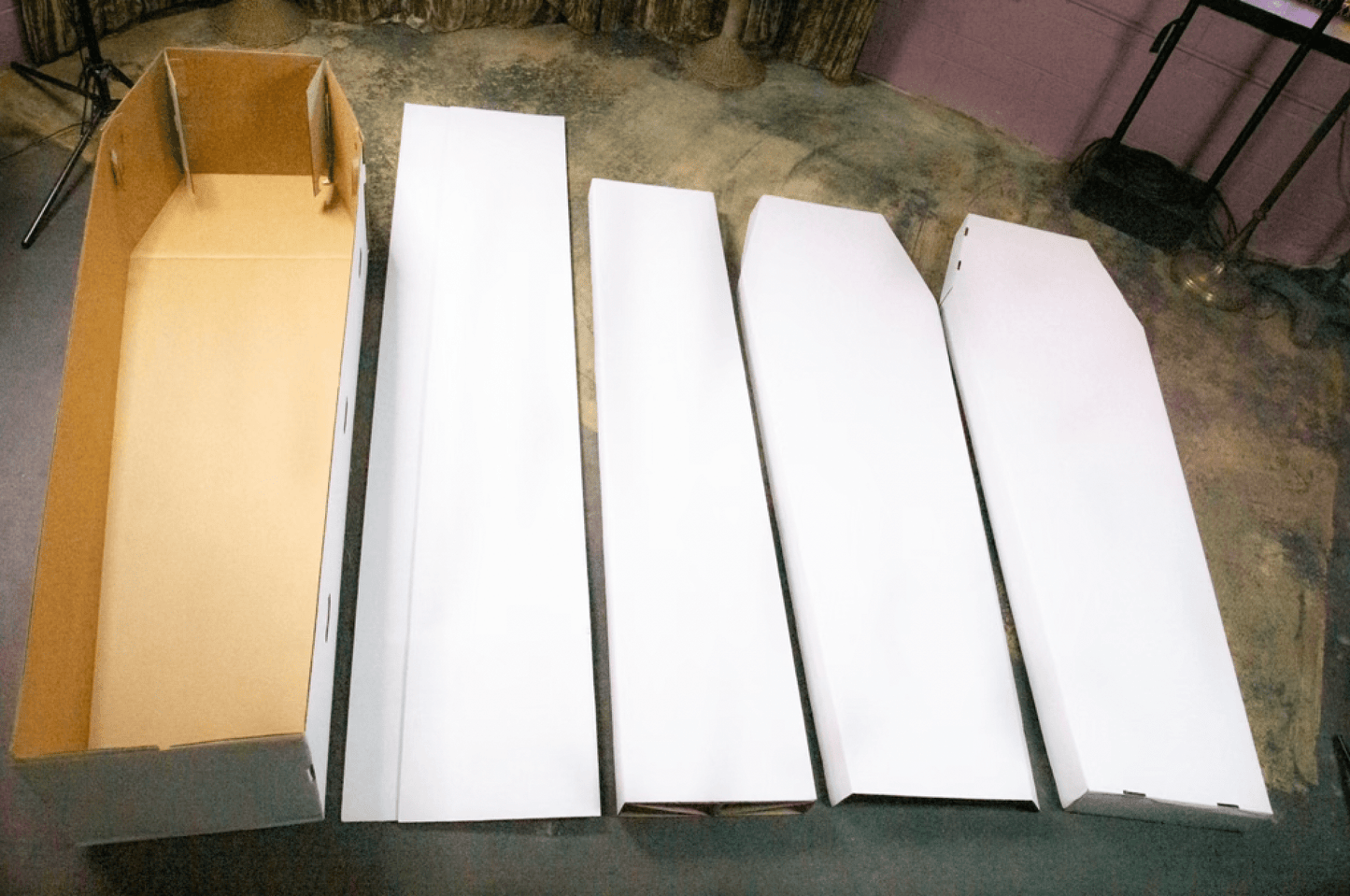 Card Board Coffin Construction Elements