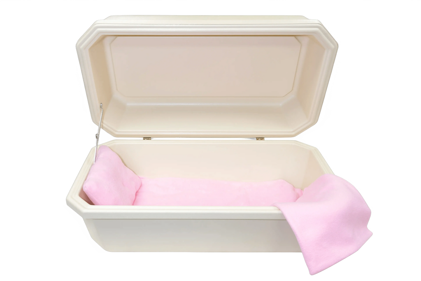 Classic Pet Casket | Almond With Pink