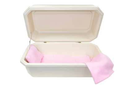 Classic Pet Casket | Almond With Pink