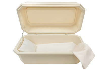 Classic Pet Casket | Almond With Rosetan