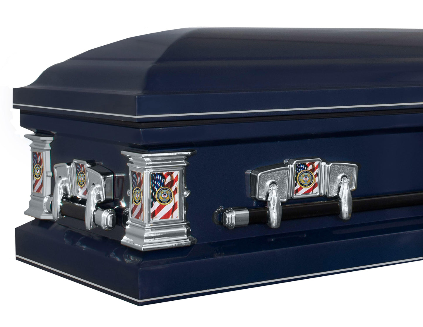 Veteran Select | Coast Guard Dark Blue Steel Casket with Dark Blue Interior