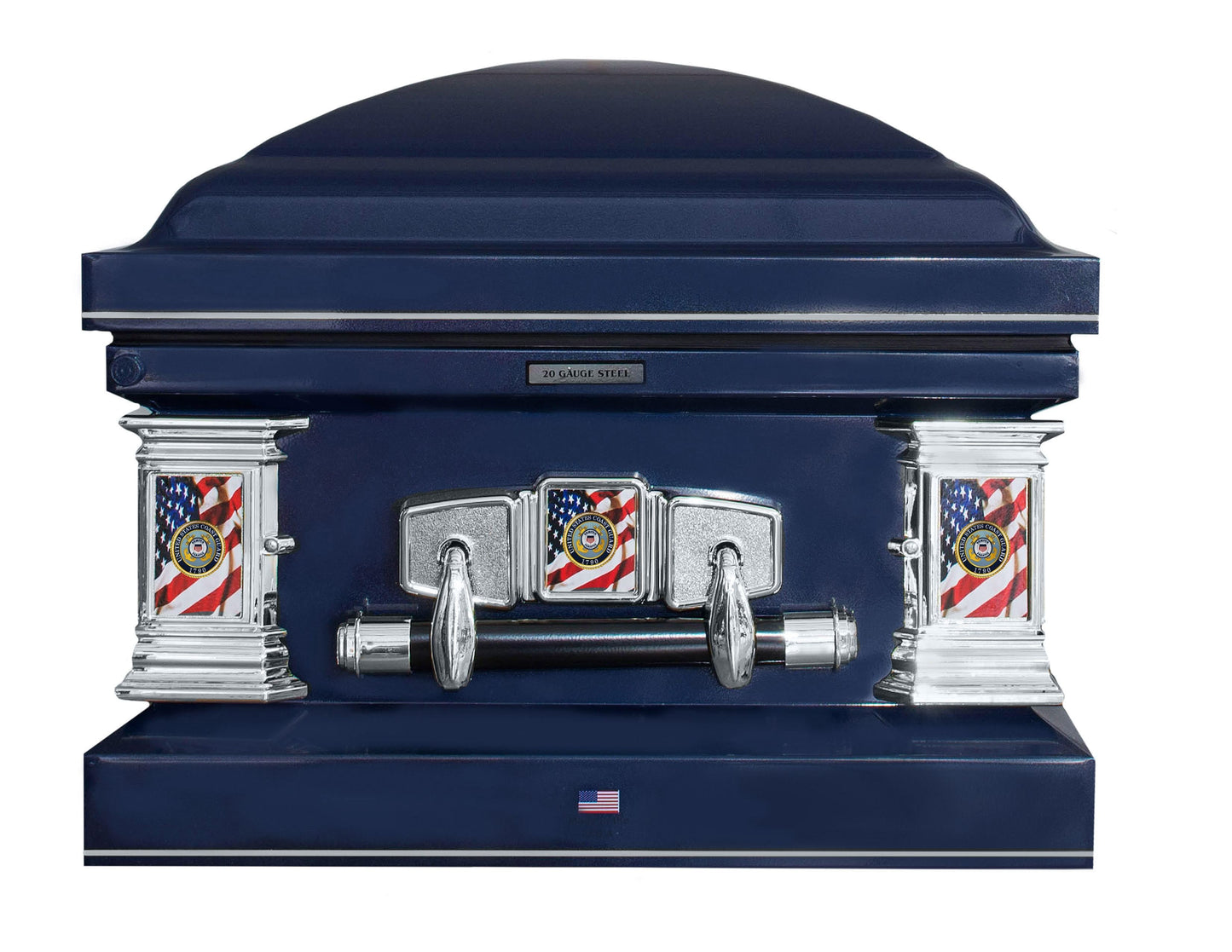 Veteran Select | Coast Guard Dark Blue Steel Casket with Dark Blue Interior